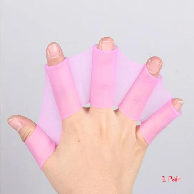 1Pair Hot Sale Unisex Frog Type Silicone Girdles Swimming Hand Fins Flippers Palm Finger Webbed Gloves Paddle Water Sports ~3