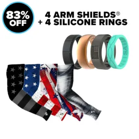 4 ARM SHIELDS®   4 SILICONE RINGS