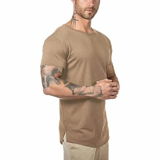 Alpha C Men's Slim Fit Gym T-shirt - Quick Dry, Solid Color, Bodybuilding t-Sh