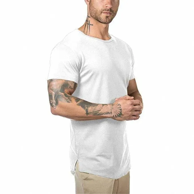 Alpha C Men's Slim Fit Gym T-shirt - Quick Dry, Solid Color, Bodybuilding t-Sh