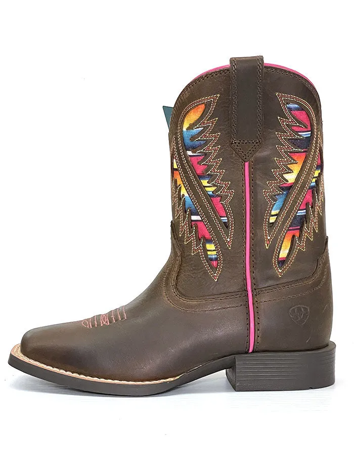 Ariat 10027306 Kids Quickdraw VentTEK Inlay Western Boots Brown Serape