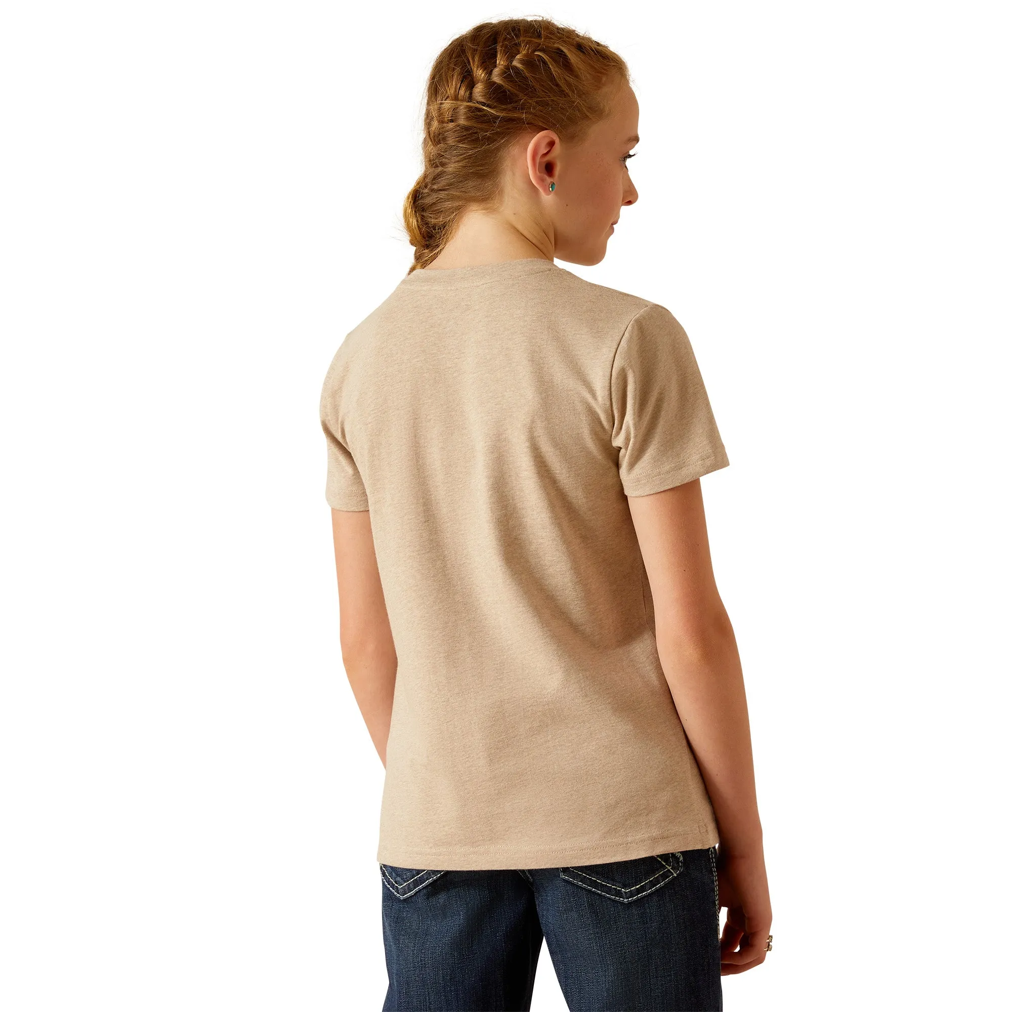 Ariat Girl's Cowgirl Desert T-Shirt - Oatmeal Heather