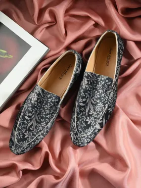 Bageecha Blue Velvet Loafers