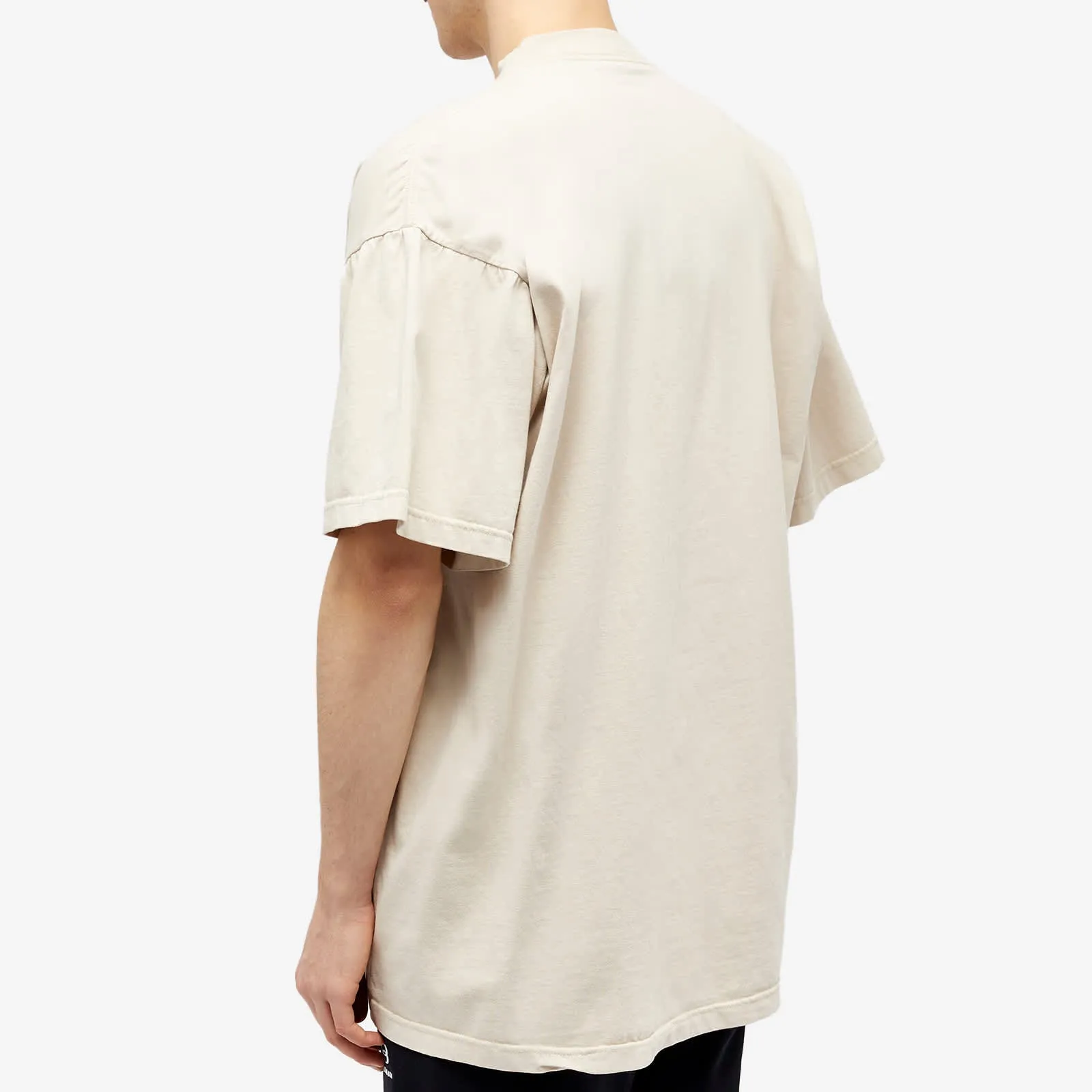 Balenciaga Small Logo T-Shirt in Light Beige & Black