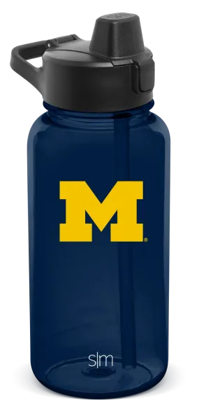 Collegiate Plastic Summit Water Bottle with Simple Flip Straw Lid