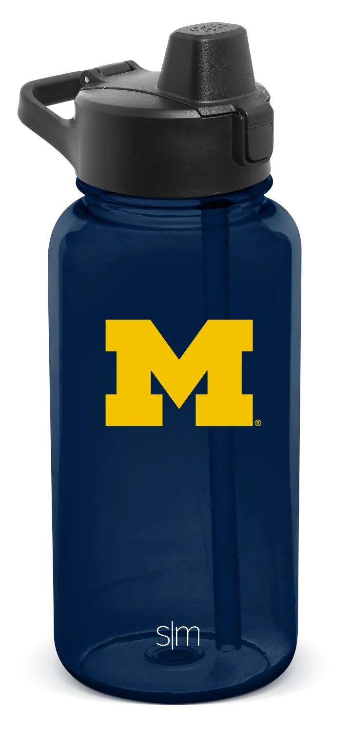 Collegiate Plastic Summit Water Bottle with Simple Flip Straw Lid