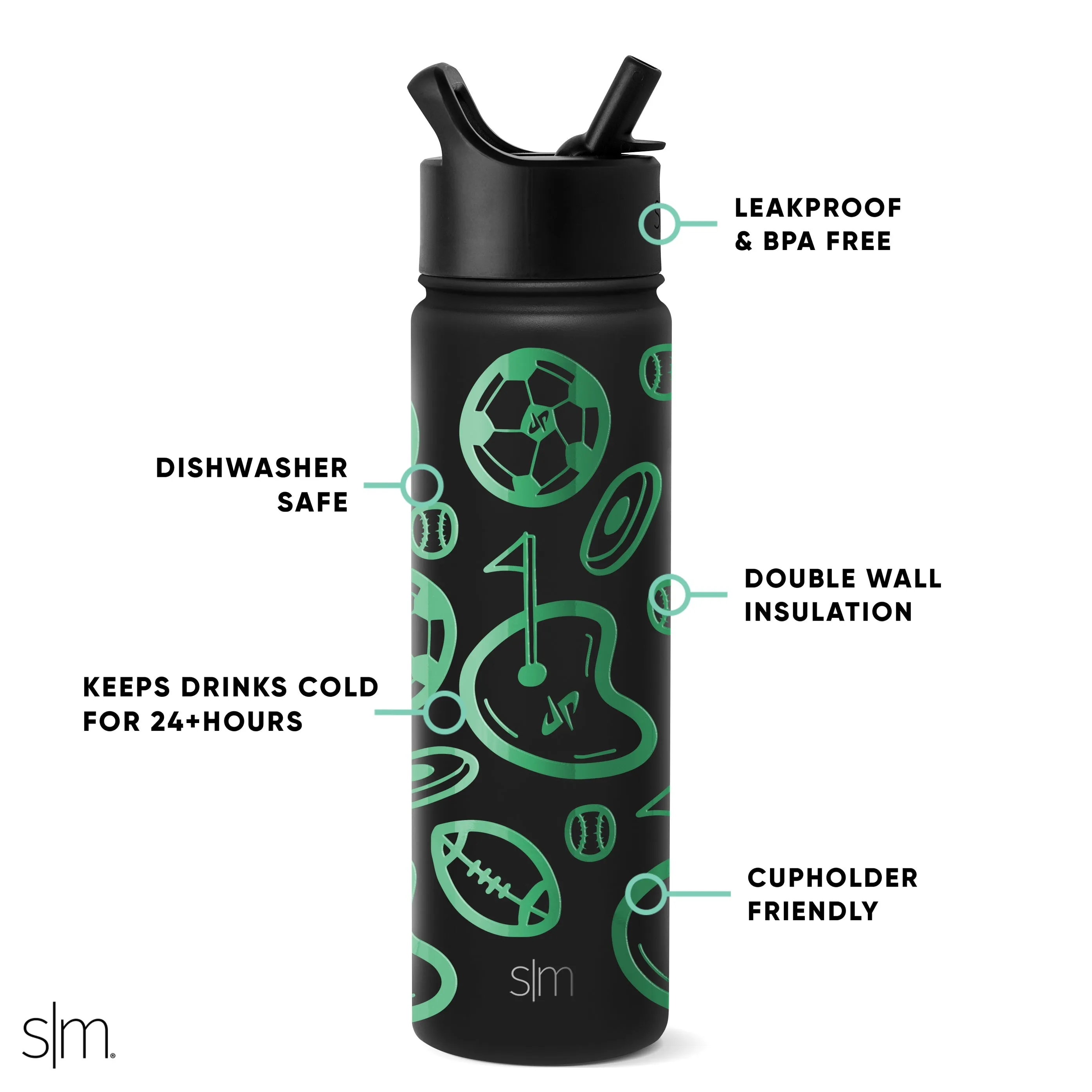 Dude Perfect Summit Water Bottle with Straw Lid