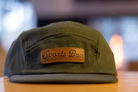 Evergreen 5-Panel Hat | Vegan Leather Crest on Lightweight Corduroy