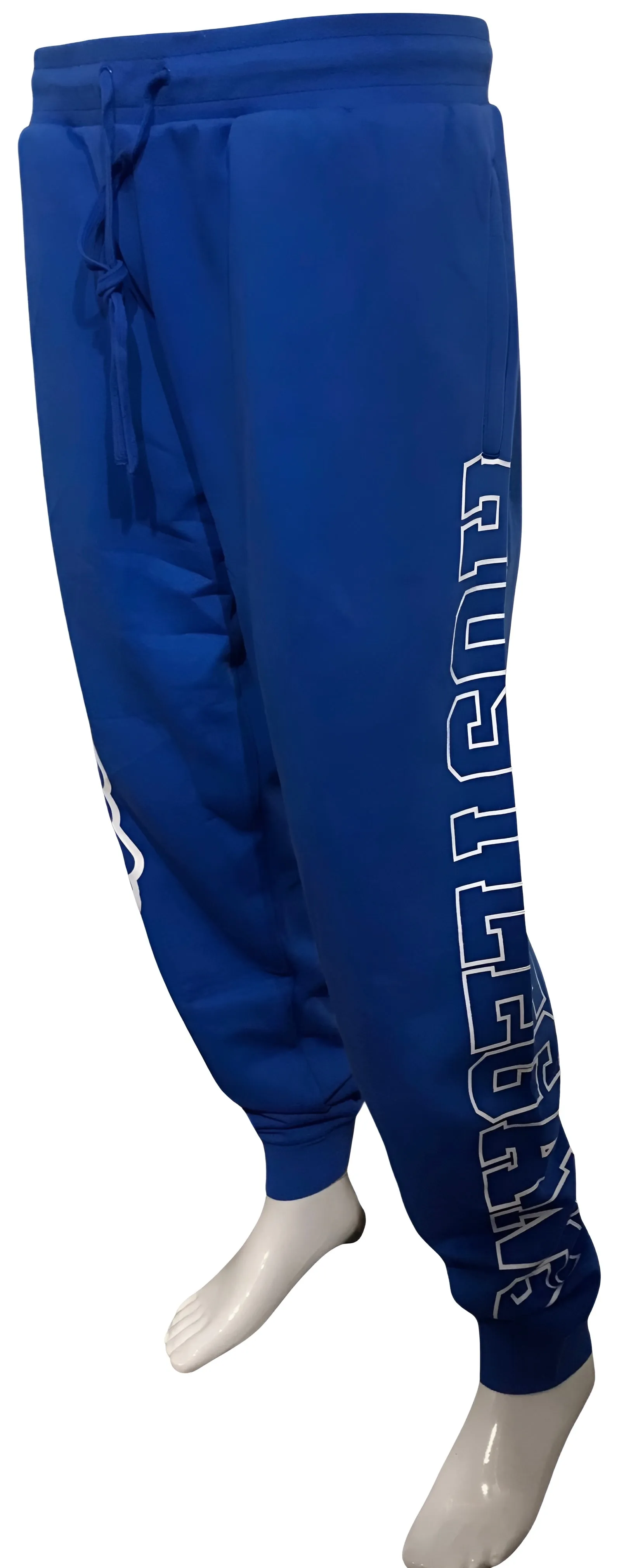 ^HUSTLE GANG^ (BLUE) ~COLLEGIATE~ KNIT JOGGER SWEATPANTS