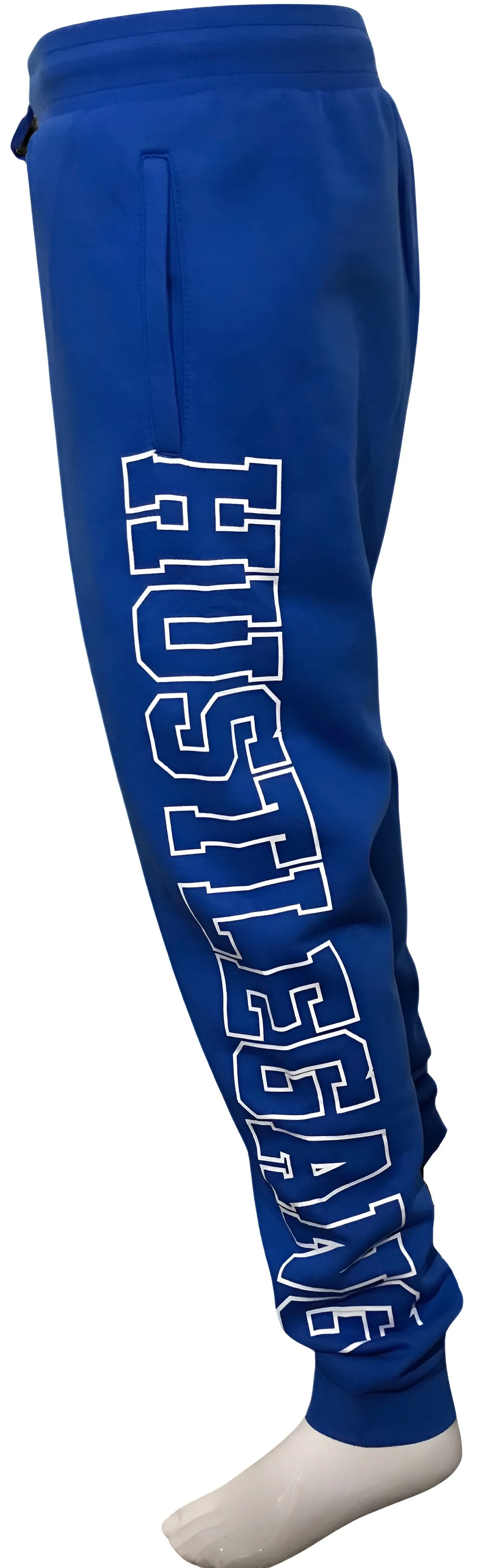 ^HUSTLE GANG^ (BLUE) ~COLLEGIATE~ KNIT JOGGER SWEATPANTS