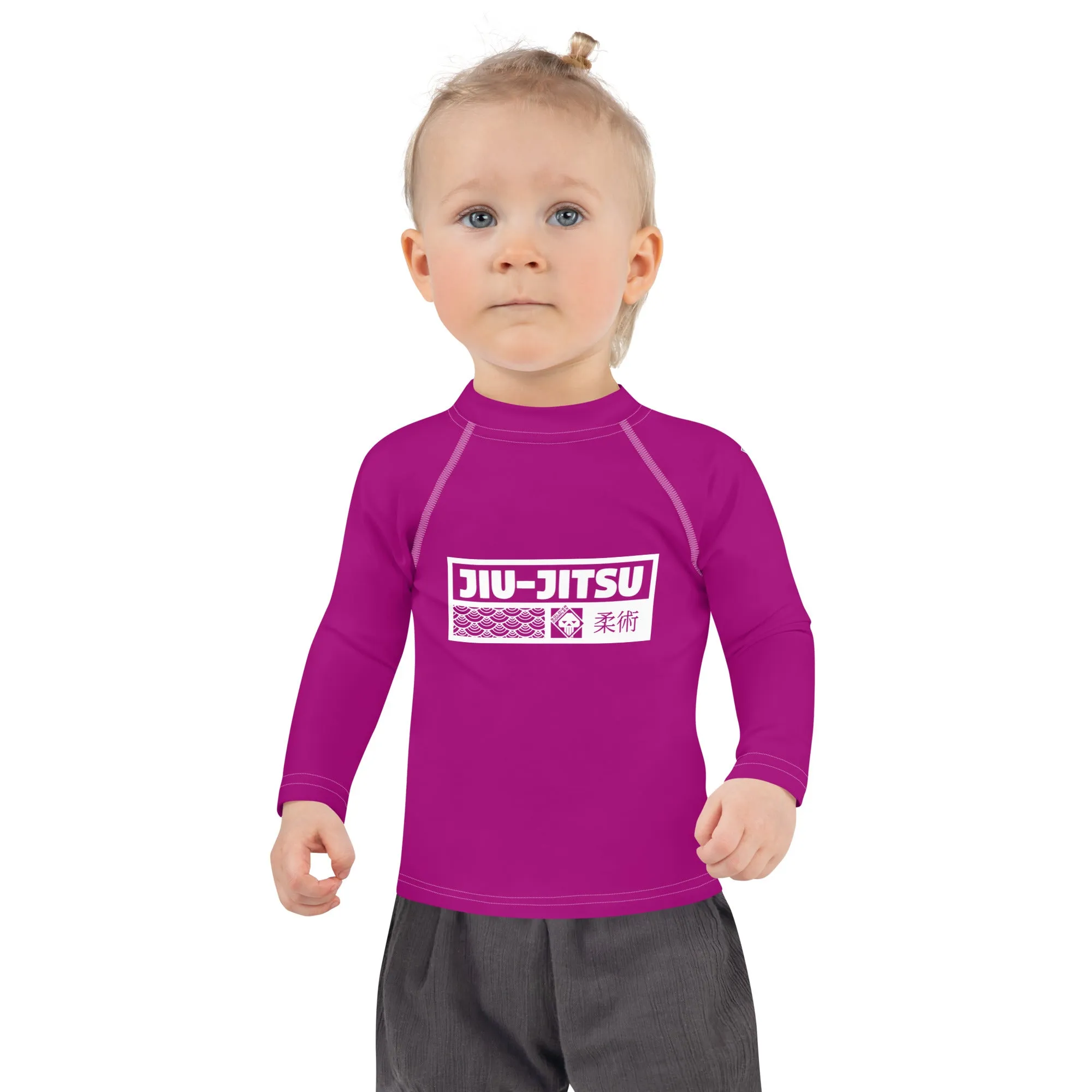 Kid's Girls Long Sleeve BJJ Rash Guard Jiu-Jitsu 014 - Fresh Eggplant