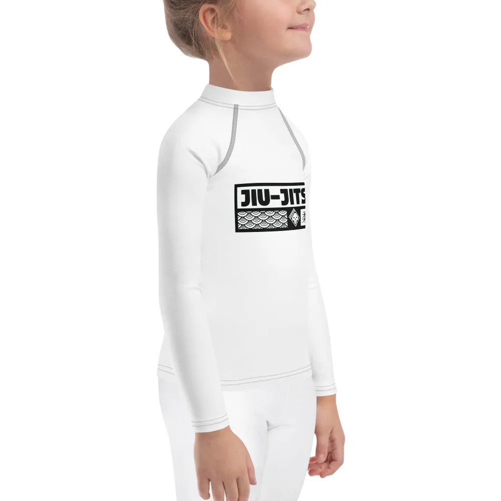 Kid's Girls Long Sleeve BJJ Rash Guard Jiu-Jitsu 016 - Snow