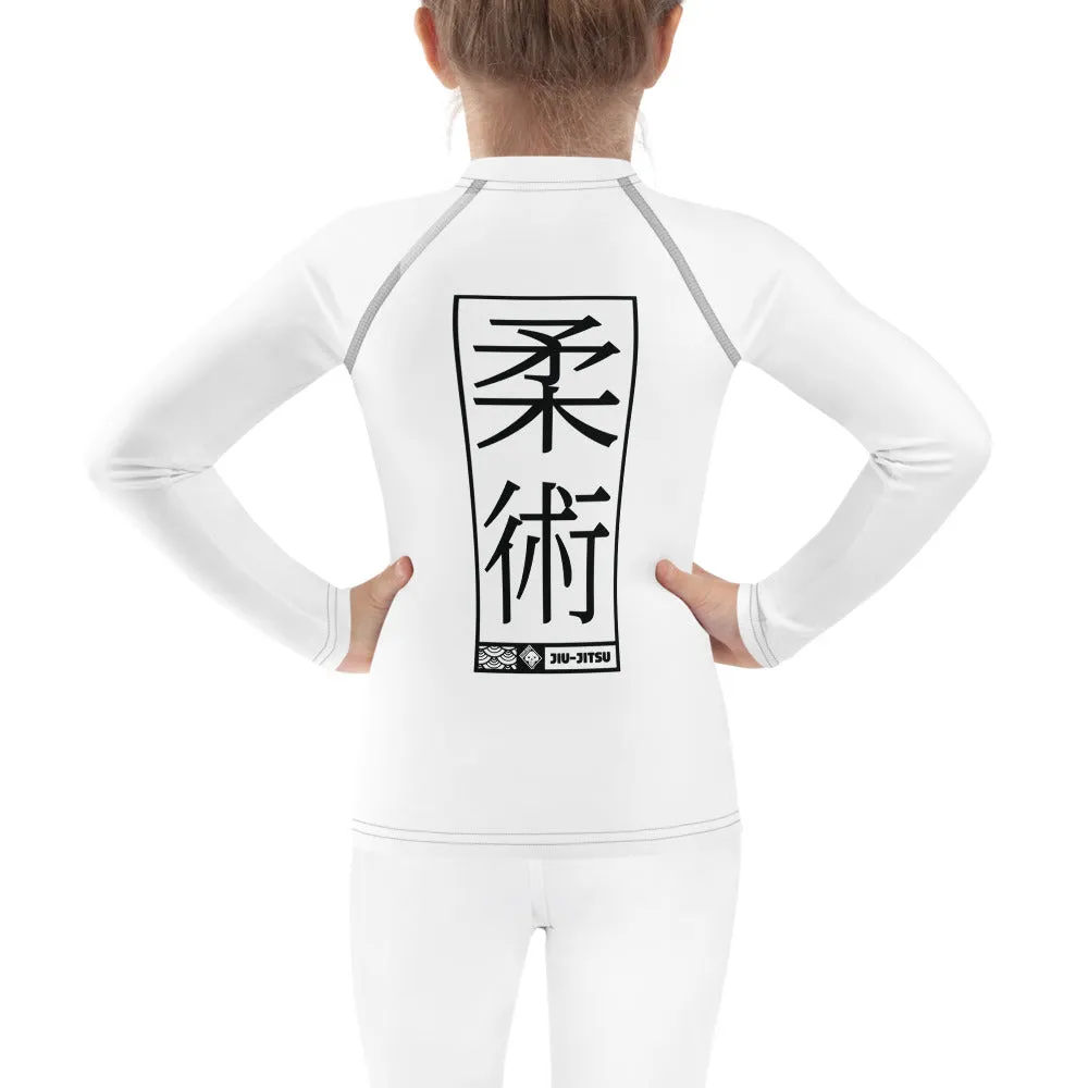 Kid's Girls Long Sleeve BJJ Rash Guard Jiu-Jitsu 016 - Snow