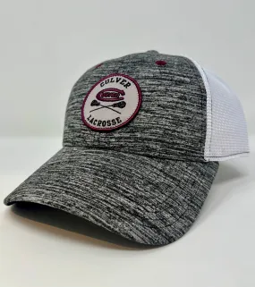 Lacrosse Athletic Diamond Mesh Snapback Hat - Grey & White