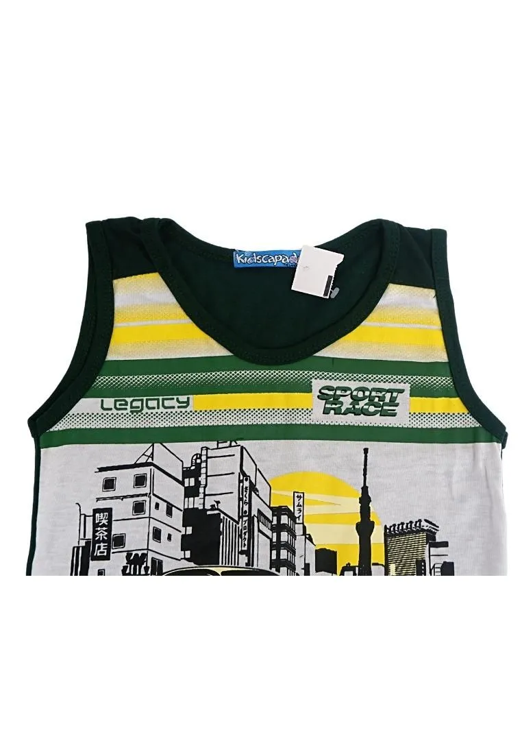 Landmark Short Set Sando Legacy Sport Race Print - C. Olive