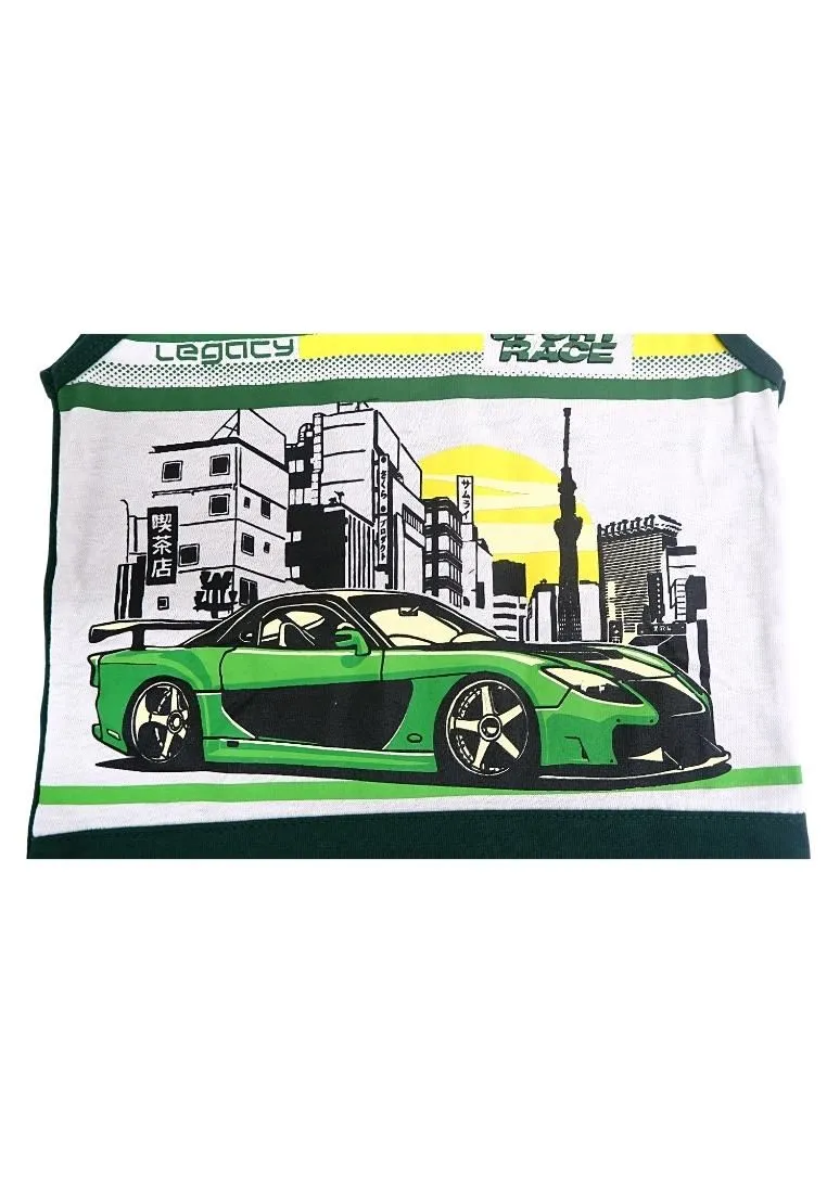 Landmark Short Set Sando Legacy Sport Race Print - C. Olive