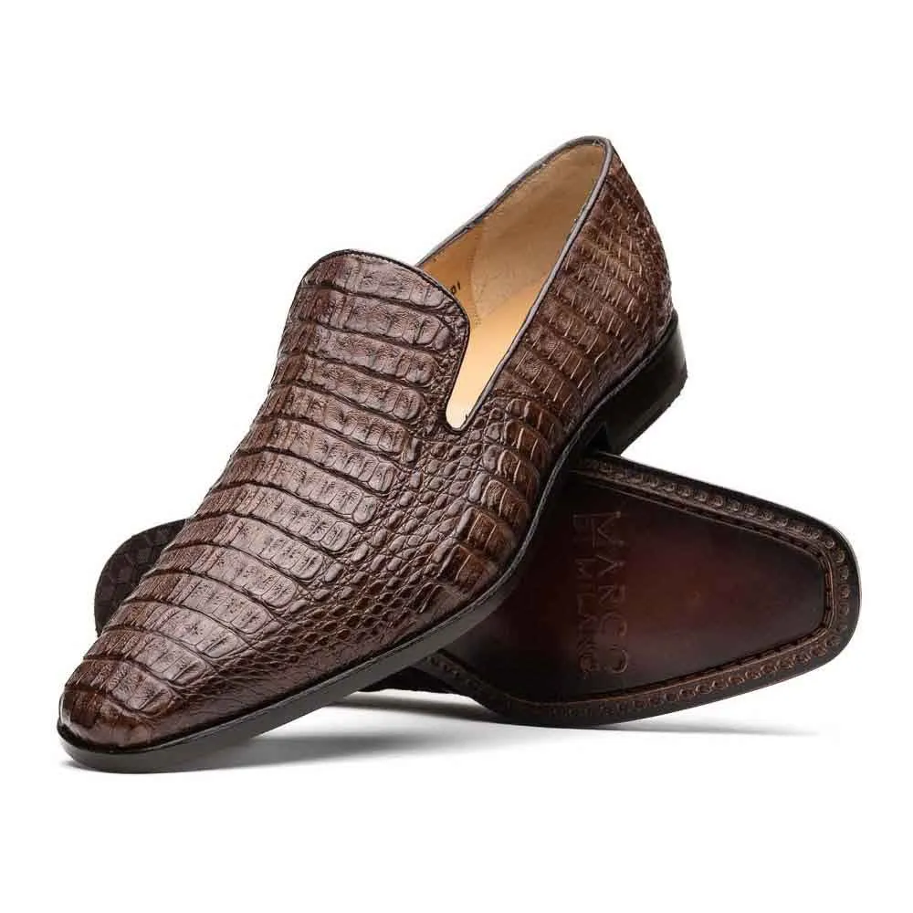 Marco Di Milano Trento Brown Caiman Crocodile Slip-On