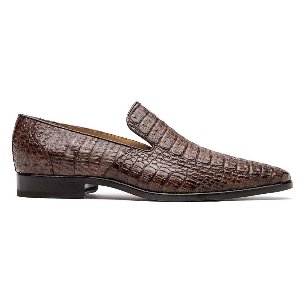 Marco Di Milano Trento Brown Caiman Crocodile Slip-On