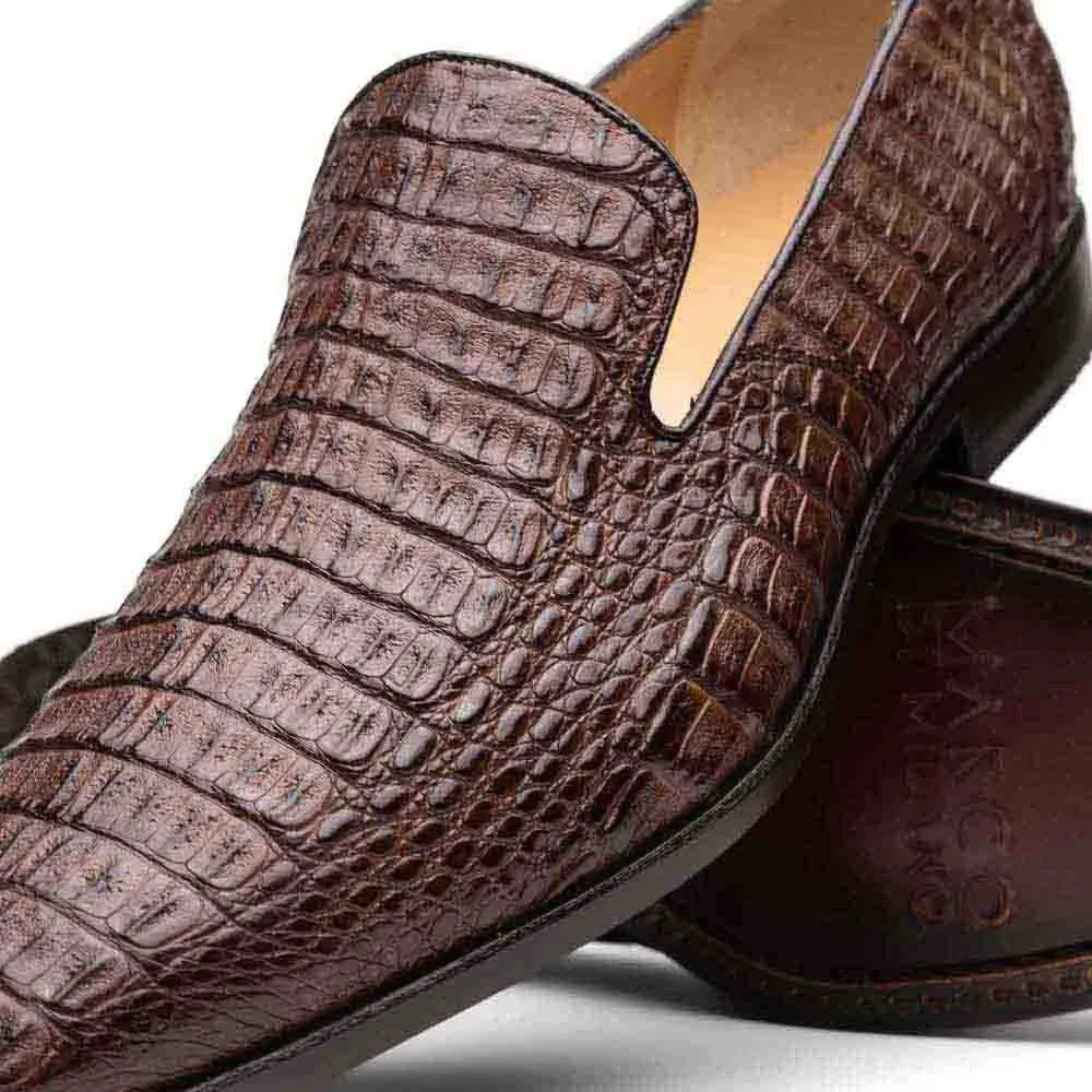 Marco Di Milano Trento Brown Caiman Crocodile Slip-On