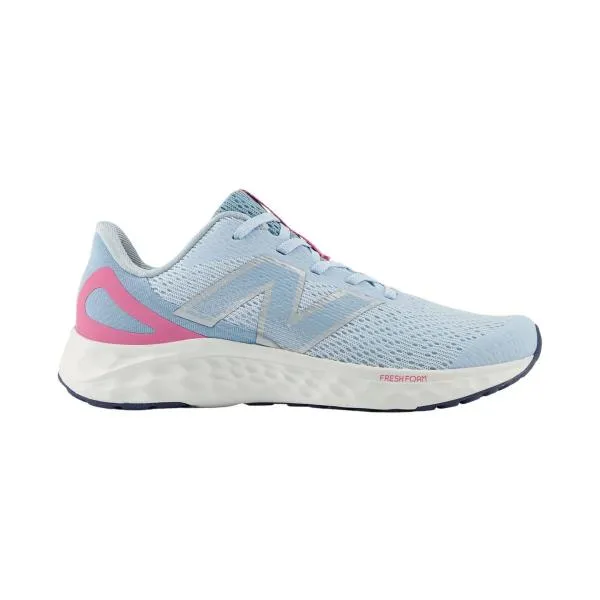 New Balance Fresh Foam v4 Blue Pink Girls Running Shoes Big Kids (Laces)