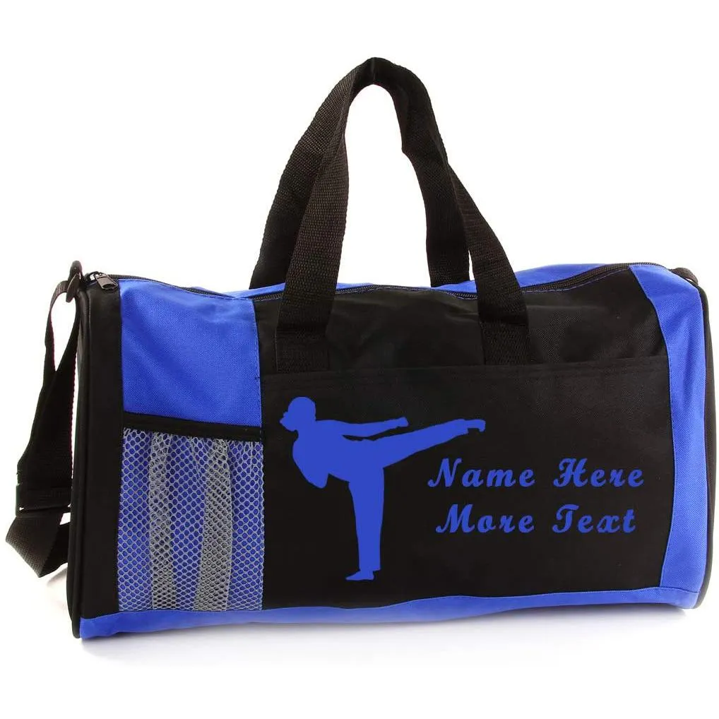 Personalized Kid's Sports Duffel Bag - Karate Girl