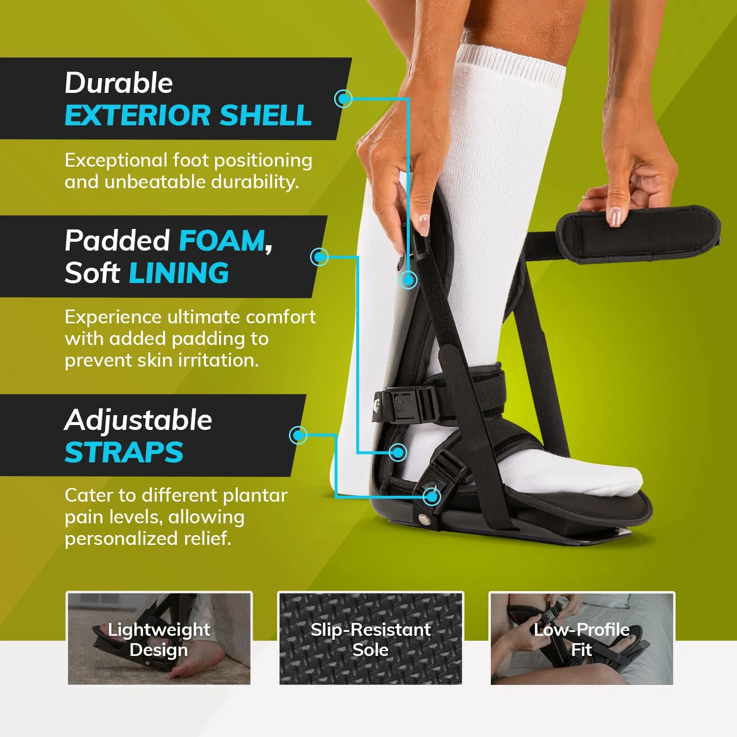 Sleeping Stretch Boot for Plantar Fascia, Achilles Tendonitis & Heel Spur Treatment