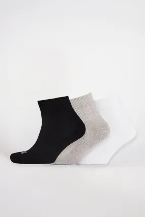 Sports Cotton Sock Ankle 3 Pack - Black/Grey/White