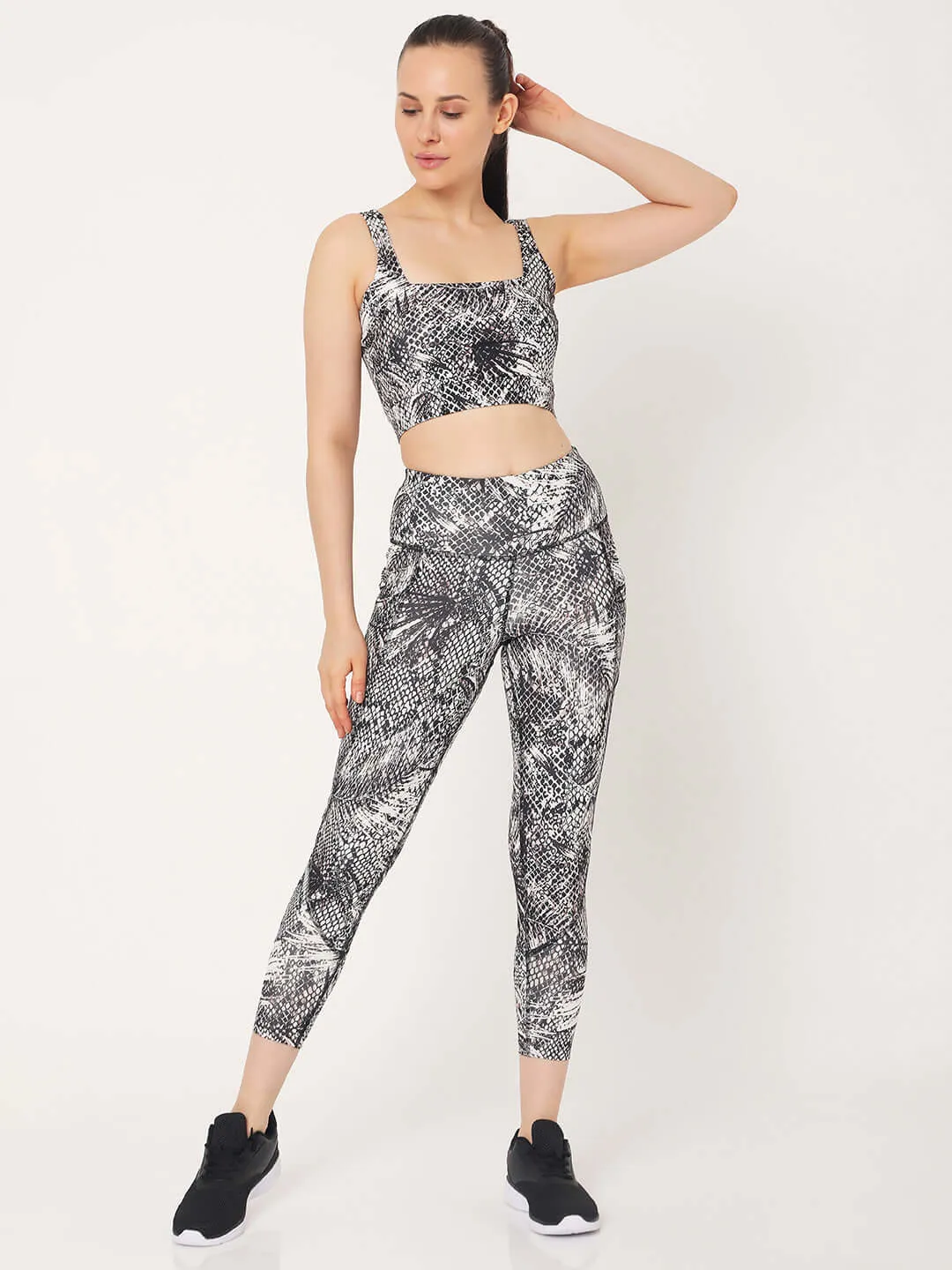 Tropical Animal Square Neck Sports Bra & Aura Leggings